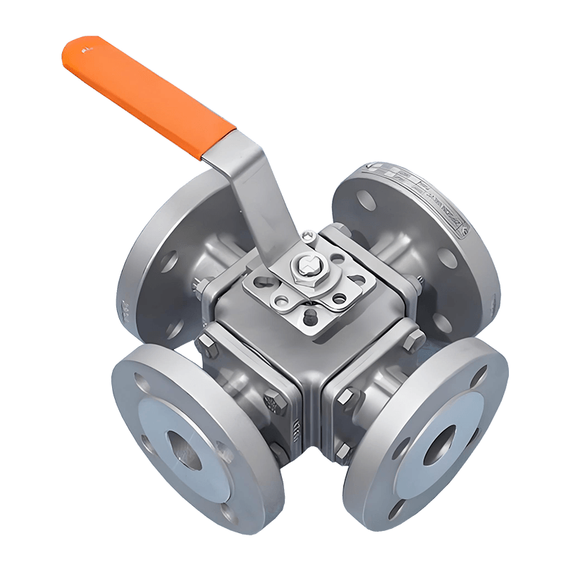Manu-manong Four-Way Flanged Ball Valve