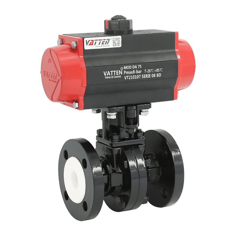 Pneumatic Fluorine-lined Flanged Ball Valve