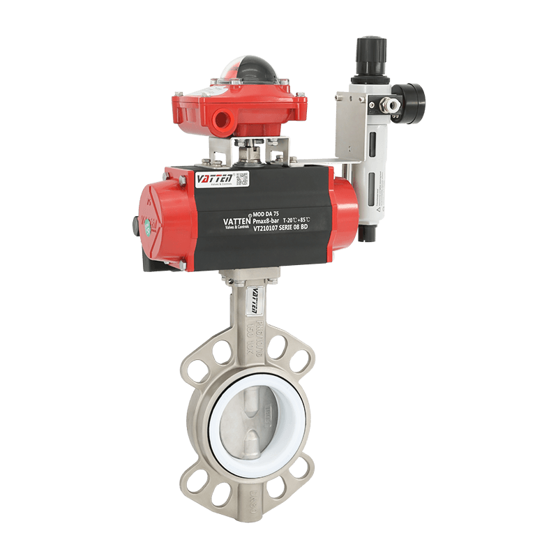 Pneumatic Semi-lined PTFE Butterfly Valve