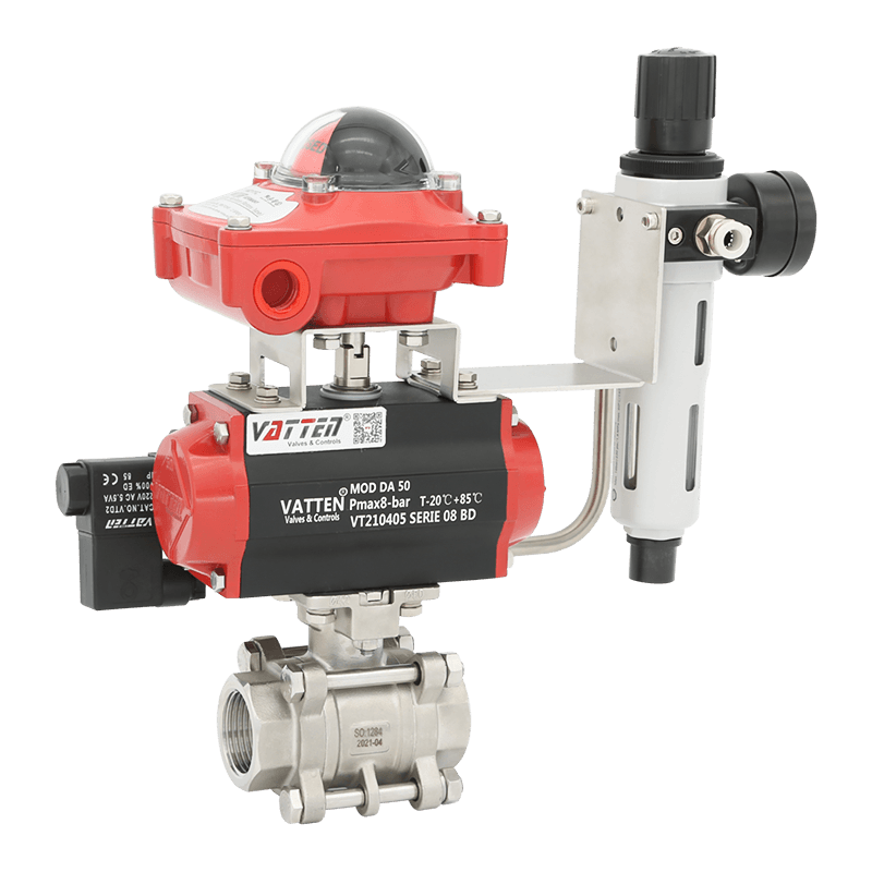 Pneumatic Three-Piece Threaded Ball Valve