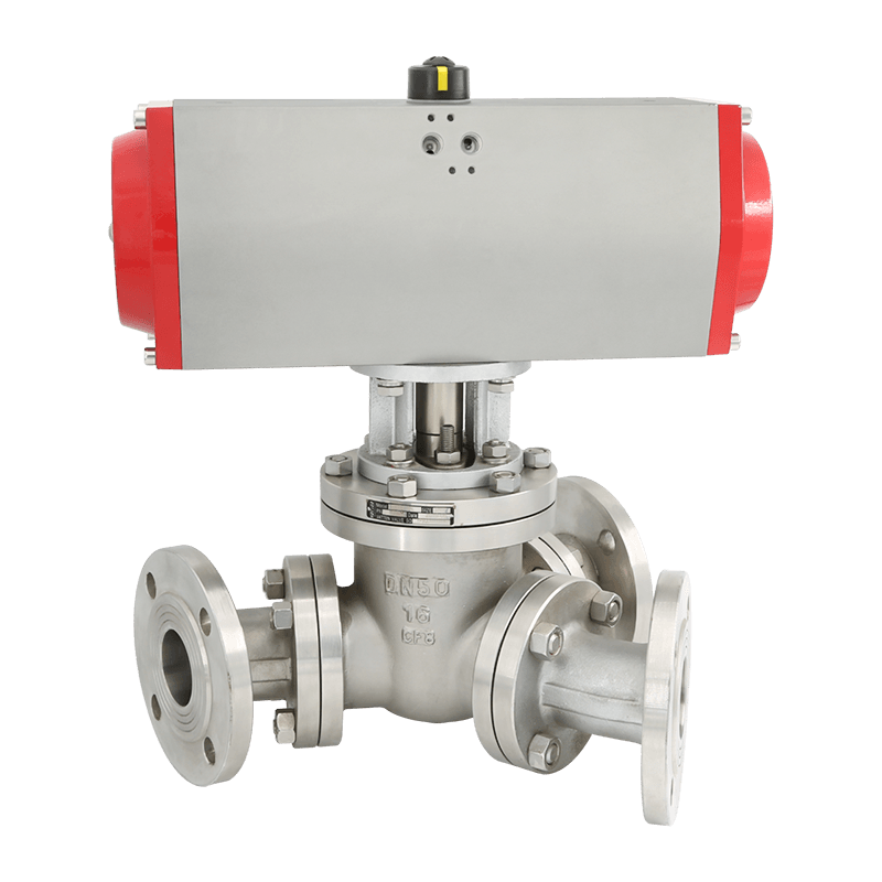 Pneumatic Y-Type Three-Way Ball Valve